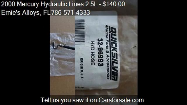 2000 Mercury Hydraulic Lines 2.5L Outboard 32-96993 - for sale Miami Fl 33054 смотреть онлайн