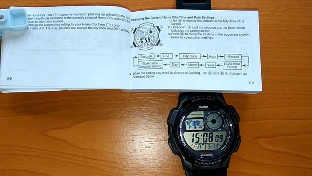 How To Set The DIGITAL TIME On The Casio 3198 / 3299 Watch - Easy Stuff :)