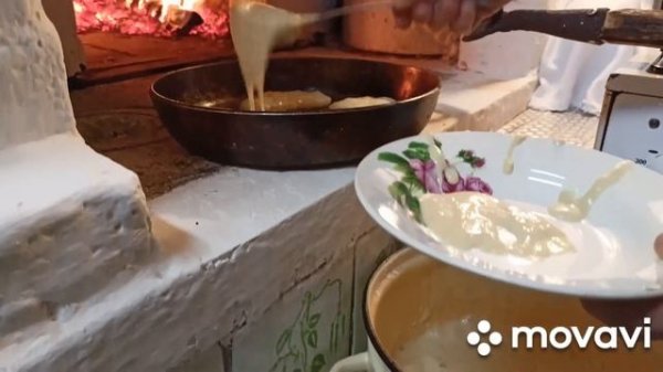 Вкусные домашние оладьи в русской печи