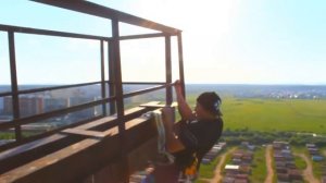 Экстримал из Нефтекамска Линар Шаймарданов на элеваторе