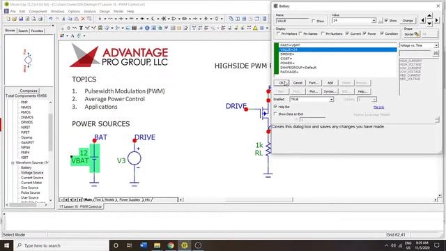 Micro-Cap Tutorial: Highside MOSFET PWM PMOS смотреть онлайн