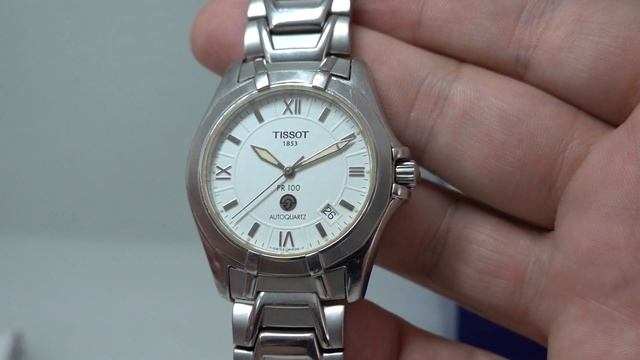 1999 Tissot PR100 Autoquartz mens vintage watch with box and papers.  Model reference P680780