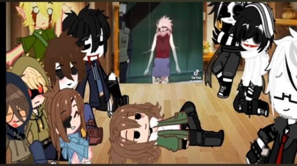 creepypasta react to Slender Man's daughter as sakura haruno [ Parts one part]