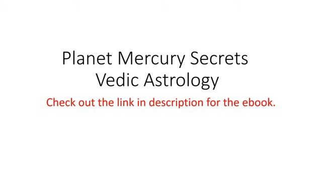 Planet Mercury Secrets Vedic Astrology смотреть онлайн