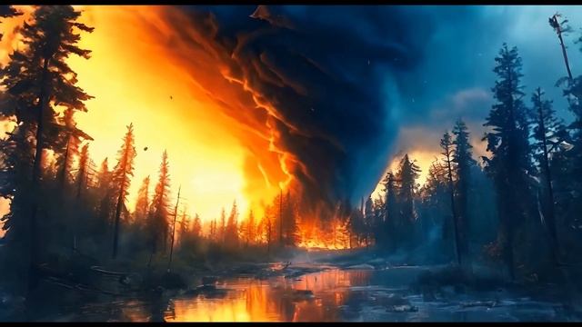 Tornado x Wildfire Forest Fire background Screensaver Wallpaper Free Videos Generated with AI смотреть онлайн