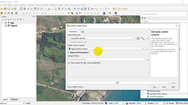 QGIS Sample Raster Values at Points смотреть онлайн