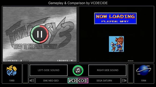 Fatal Fury 3 (Neo Geo Vs Sega Saturn) Side By Side Comparison | VCDECIDE