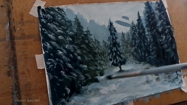 РИСУЮ НЛО в лесу | Сумеречный Лес - Twilight Forest ГУАШЬЮ | ufo смотреть онлайн