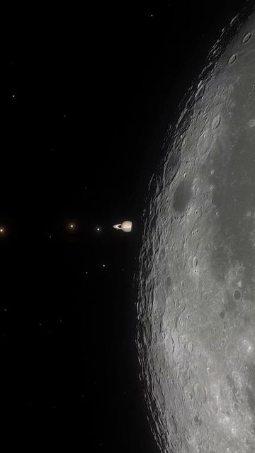 Saturn photobombing the moon. Made using Space Engine. #saturn #space смотреть онлайн
