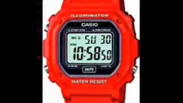 Casio F-108WHC-4AEF Mens Red Chronograph Watch смотреть онлайн
