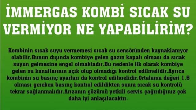 İmmergas Kombi Sıcak Su Vermiyor Ne Yapmalıyım? смотреть онлайн