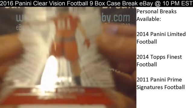 2016 Panini Clear Vision Football 9 Box Case Break eBay 2/8/17 смотреть онлайн