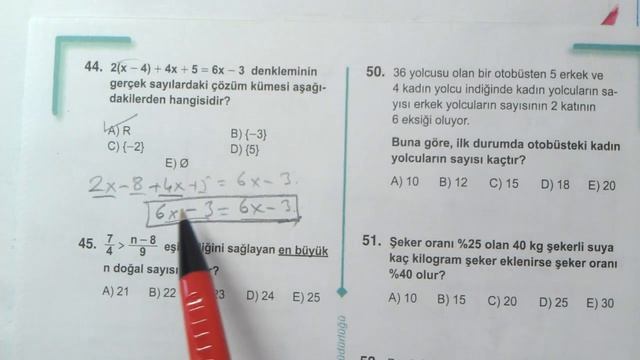 9. Sınıf | Çalışma Soruları | 3. Ünite | Denklemler ve Eşitsizlikler | 41-49 | MEB | EBA | TYT | смотреть онлайн