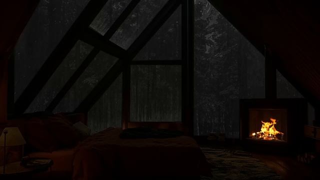 Шум дождя 🔥 слушаем дождь рядом с потрескивающим камином смотреть онлайн