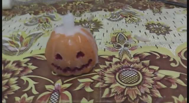 Свеча в виде тыквы своими руками. Самодельная свеча для хэллоуина смотреть онлайн