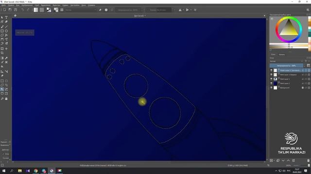 Koinot Mavzusidagi Abstract Kompozitsiyani Kompyuter Grafikasida Chizish Va Bo‘yash.