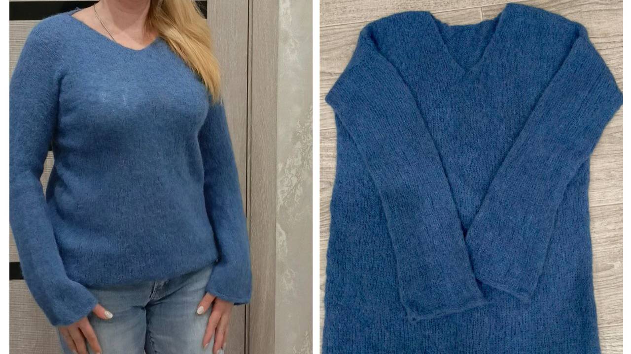 Мастер класс Джемпер с V образном вырезом смотреть онлайн