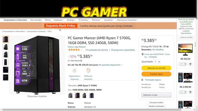 PROMOÇÃO TOP 3 PC Gamer Ryzen 7 5700G, 16GB / Ryzen 5 PRO 4650G, 16GB/RYZEN 3 3200G смотреть онлайн