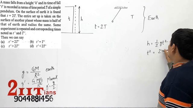 SIMPLE HARMONIC MOTION A mass falls from height h and its time of fall t is recorded in ter смотреть онлайн
