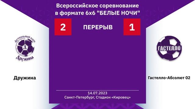 Дружина - Гастелло-Абсолют 02 | 1 тур | «БЕЛЫЕ НОЧИ» 6х6 2023 смотреть онлайн