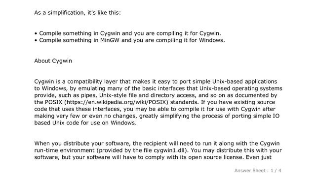 What is the difference between Cygwin and MinGW? смотреть онлайн
