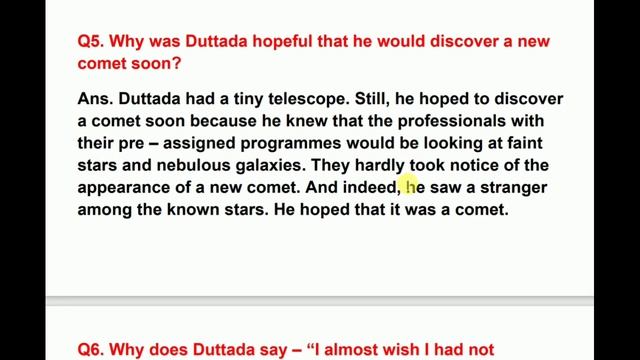 Chapter 9 - The Comet - I - questions and answers - 8th English NCERT - It so happened смотреть онлайн