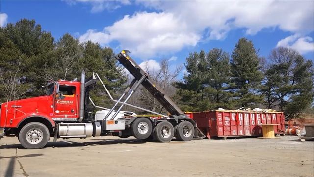 Kenworth T800 Roll-off: American Highway And A Switch, Кенворт т800 пару часов моей работы США