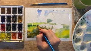 Как нарисовать английский парк карандашом и акварелью начинающим | Рисунок для детей