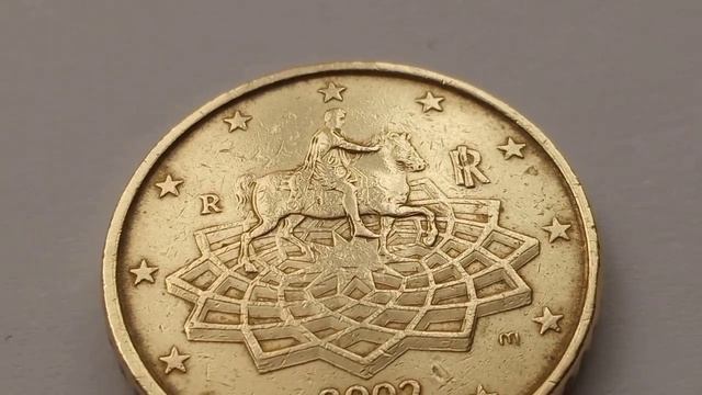 Moneda 50 Euro Cent. Italia 2002.Moneda Con Error Acuñacion. смотреть онлайн