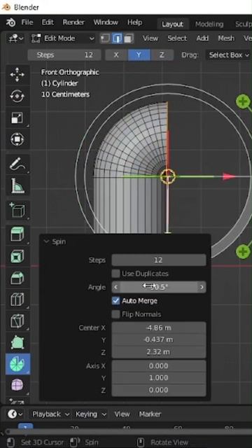 Using Spin tool to create curves in Blender. #blendertutorial смотреть онлайн