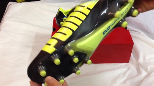 Puma evoSpeed 1.2 FG Leather Black/Green смотреть онлайн