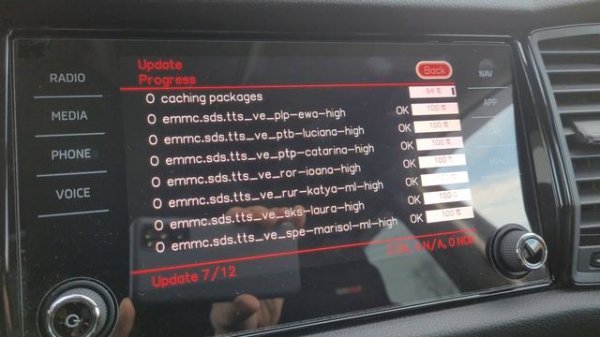 Шкода Кодиак, обновление ПО до последней версии 0332. Возможны нюансы.