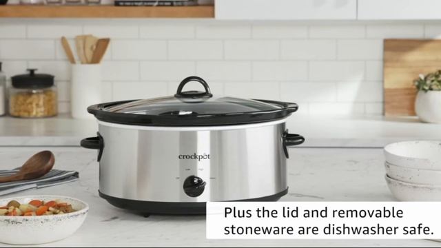 Crock-Pot 7 Quart Oval Manual Slow Cooker, Stainless Steel смотреть онлайн