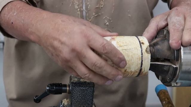 Turned Box Elder Burl Box with Textured Blackwood insert with Sam Angelo смотреть онлайн