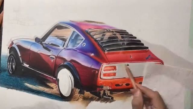 Drawing Nissan Datsun 280zx смотреть онлайн