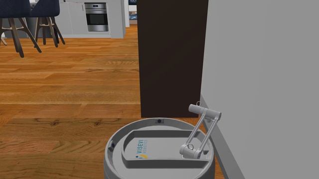Camera-controlled low-cost robot arm on a vacuum robot (concept) смотреть онлайн