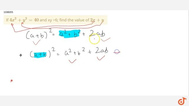 If `4x^2+ y^2= 40` and xy =6; find the value of `2x+y` смотреть онлайн