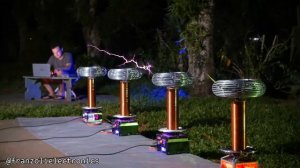 Майкл Джексон исполнении на катушках Тесла.