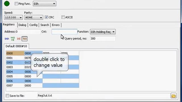 MBtest. Viewing modbus registers смотреть онлайн