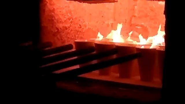 Fire Assay - Loading The Pots Into Furnace (1050 °C)