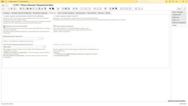 01. Настройки снятия скриншотов.