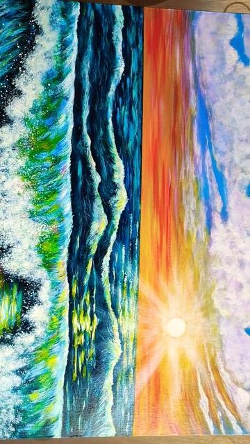 Картина"Сказочный прибой" #картинанахолсте #art_we_inspire #artlovers #painting #beautiful смотреть онлайн