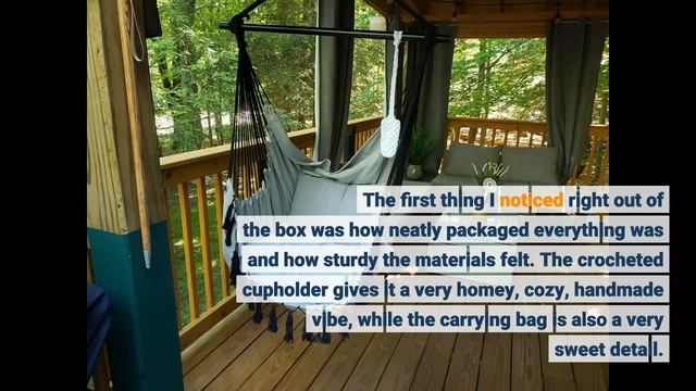 VITA5 Hanging Chair 2 Cushions, Drinks & Book Holder, 500 lbs Weight Capacity смотреть онлайн
