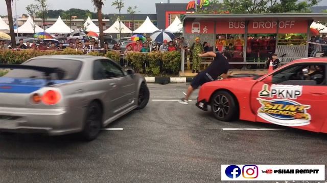 pengacara kena langgar masa event perak drag racing jamboree 2019 dengan nissan skyline R34 смотреть онлайн
