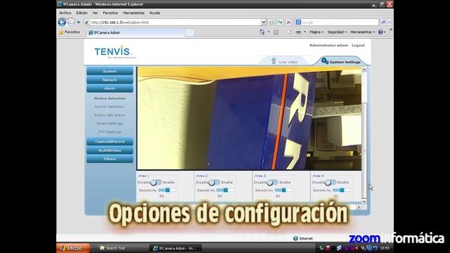 Cámara IP P2P TENVIS JPT3815W BLANCA смотреть онлайн