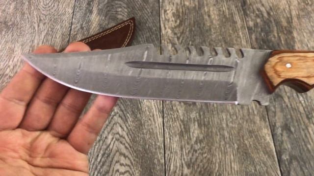 ASH D720DW Damascus Steel Custom Handmade Hunting Bowie Tracker knife 12 inches смотреть онлайн
