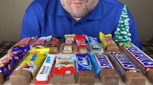 ASMR CHOCOLATE CANDY BARS (KINDER, TWIX, SNICKERS, KITKAT, MARS, BOUNTY, NESQUIK) 먹방 MUKBANG