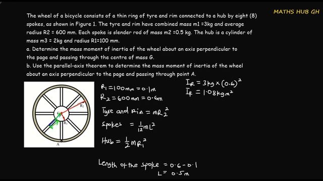 The wheel of a bicycle consists of a thin ring of tire and rim connected to a hub #momentofinertia смотреть онлайн