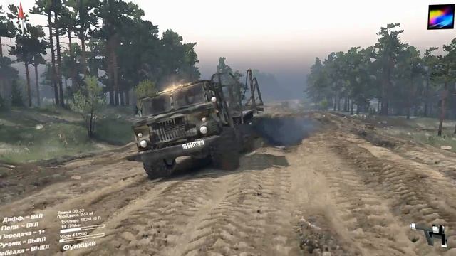 SpinTires. Мод ГАЗ-66П. Доработанный. (Ссылка в описании) смотреть онлайн