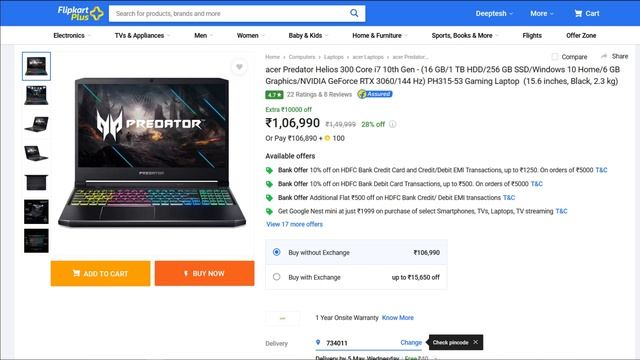 Acer Predator Helios 300 i7 10870H + RTX 3060 | All RTX 3000 Laptops in India 💻🔥 смотреть онлайн